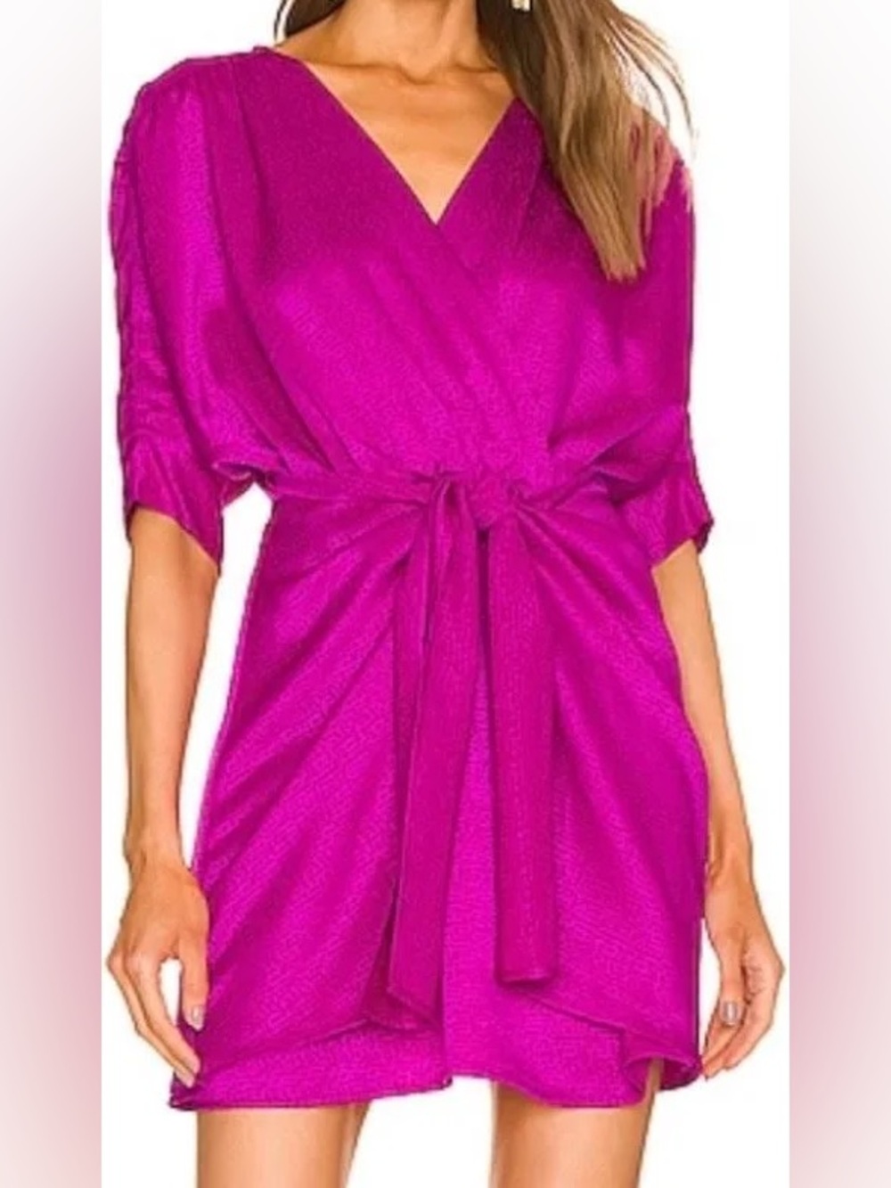 Callahan Fuchsia Wrap Mini Dress
